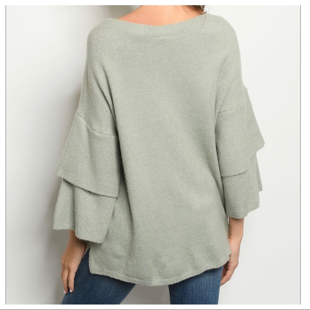 BOHO CHIC LAYERED SLEEVES LOOSE FIT SWEATER - Picture 12 of 16